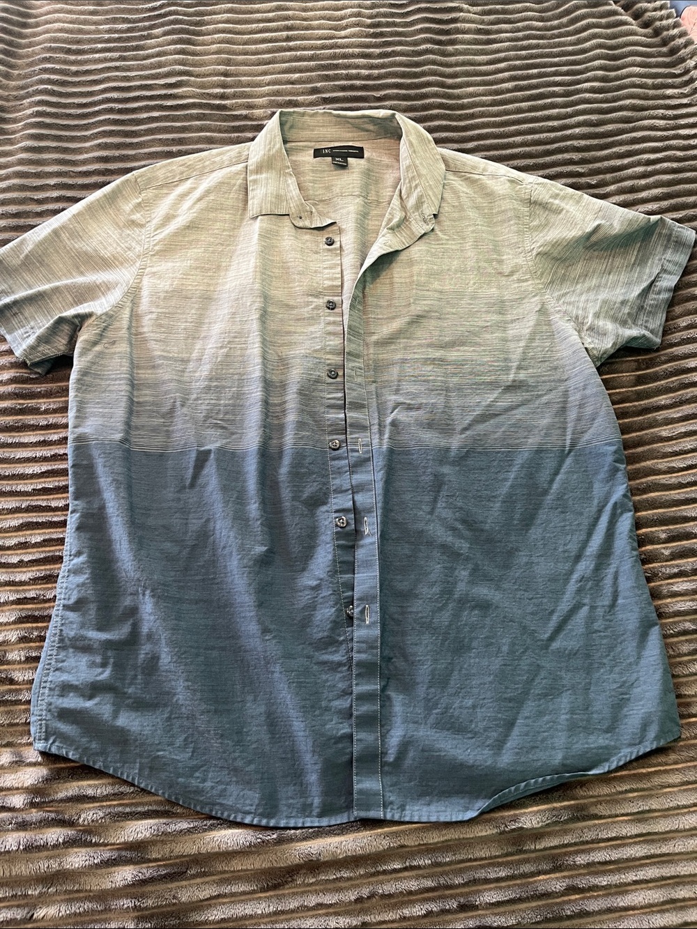 Ombré short sleeved button down shirt new